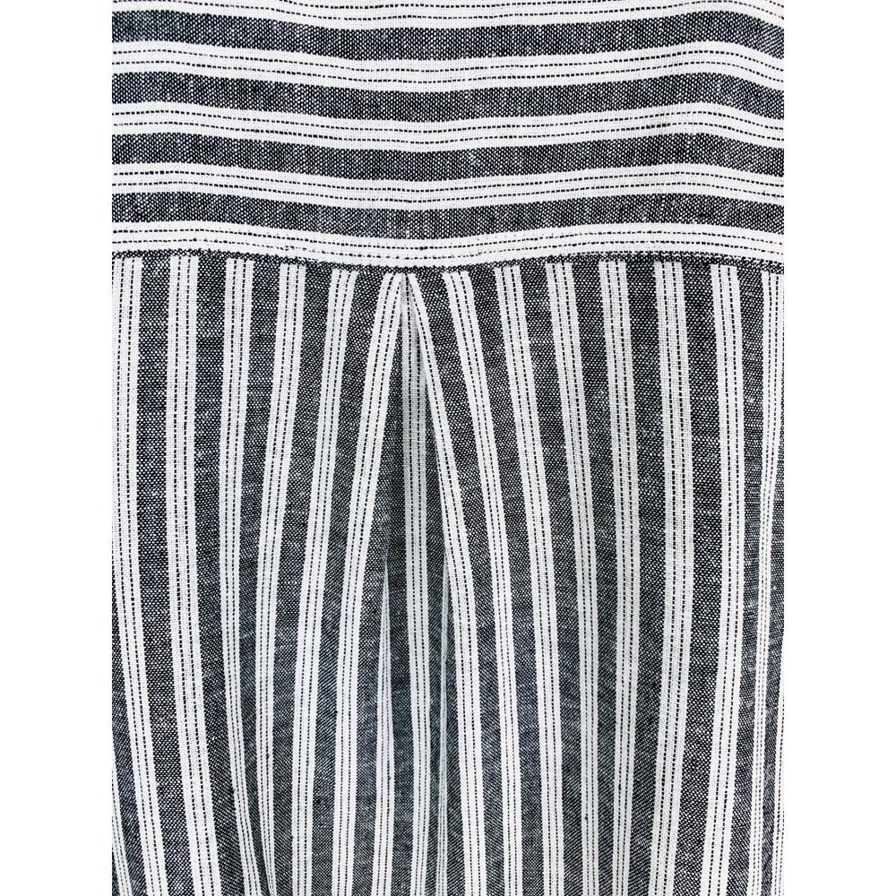 Donna Karan Weekend Striped Linen-Blend Shirt L Coastal Preppy Travel Breathable - Picture 16 of 16